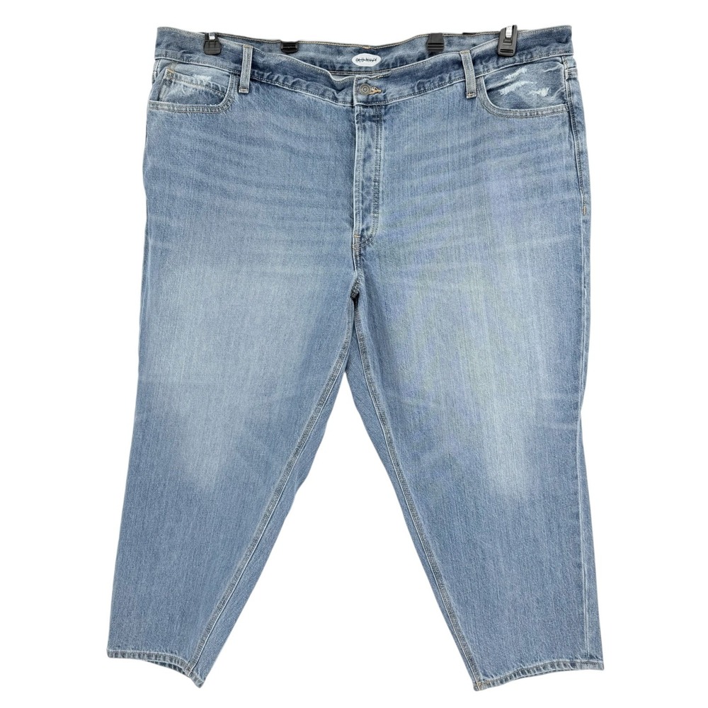 Old Navy Women's Slouchy Distressed Blue Denim Jeans Plus Sz 26W Button Fly NWOT